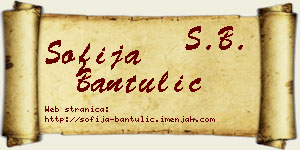 Sofija Bantulić vizit kartica